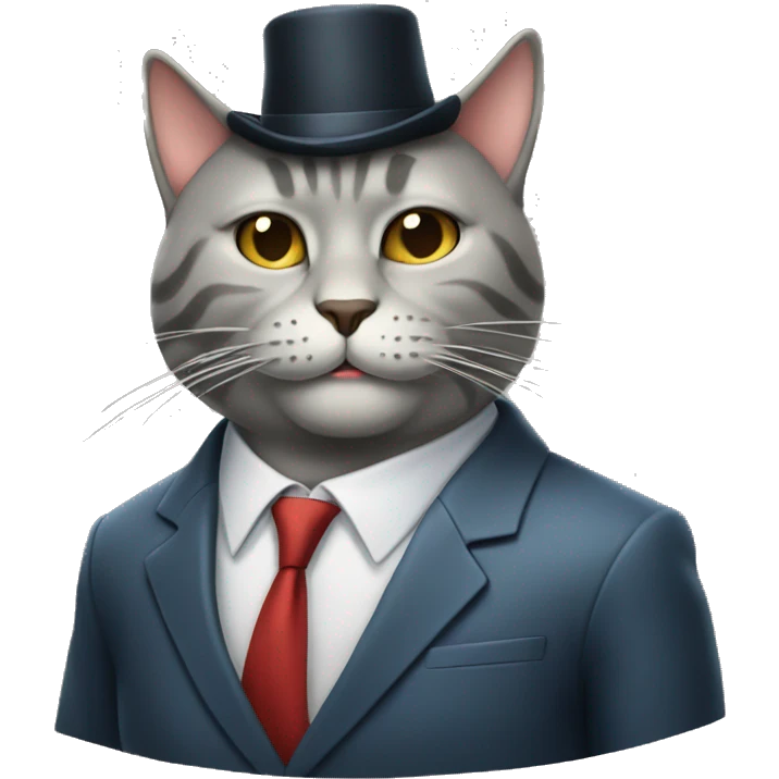 Chill cat wearing a suit smoking cigar emoji