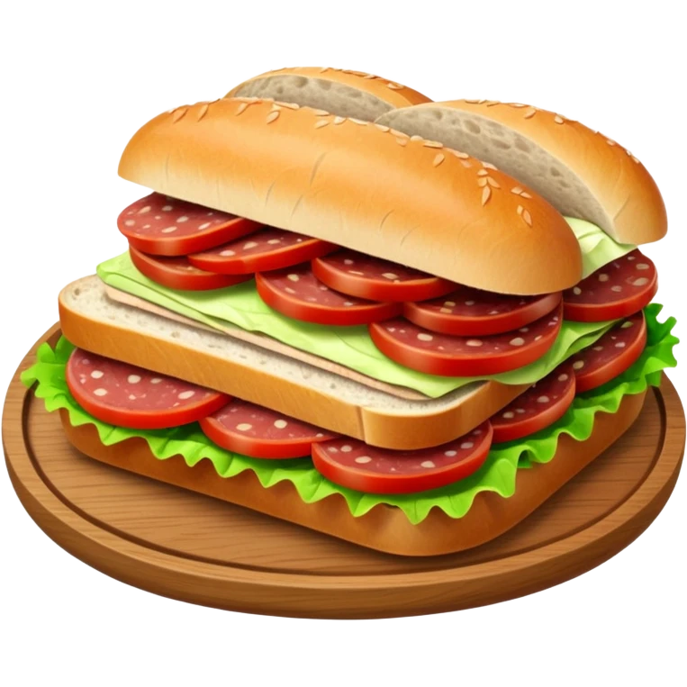 Salami sandwich on a tray emoji