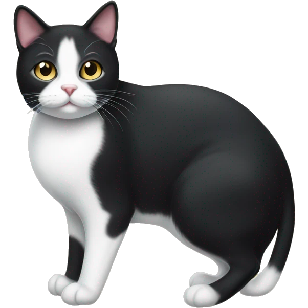 black and white tuxedo cat emoji