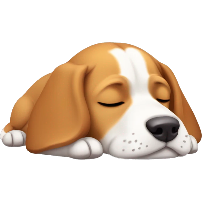 A cute beagle sleeping emoji