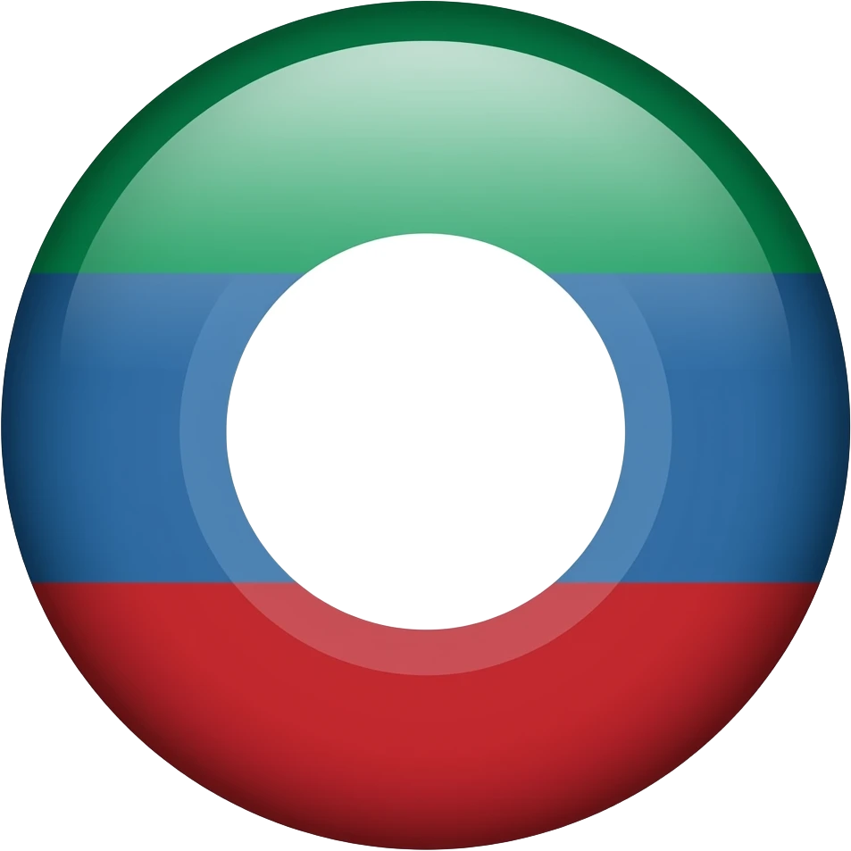 голубое небо без облок 1 белый круг в середине 1 красная полоса в низу 1 зелёная полоса выше красной полосы 1 белая полоса выше зелёной полосы в виде флага одна зелёная полоса emoji