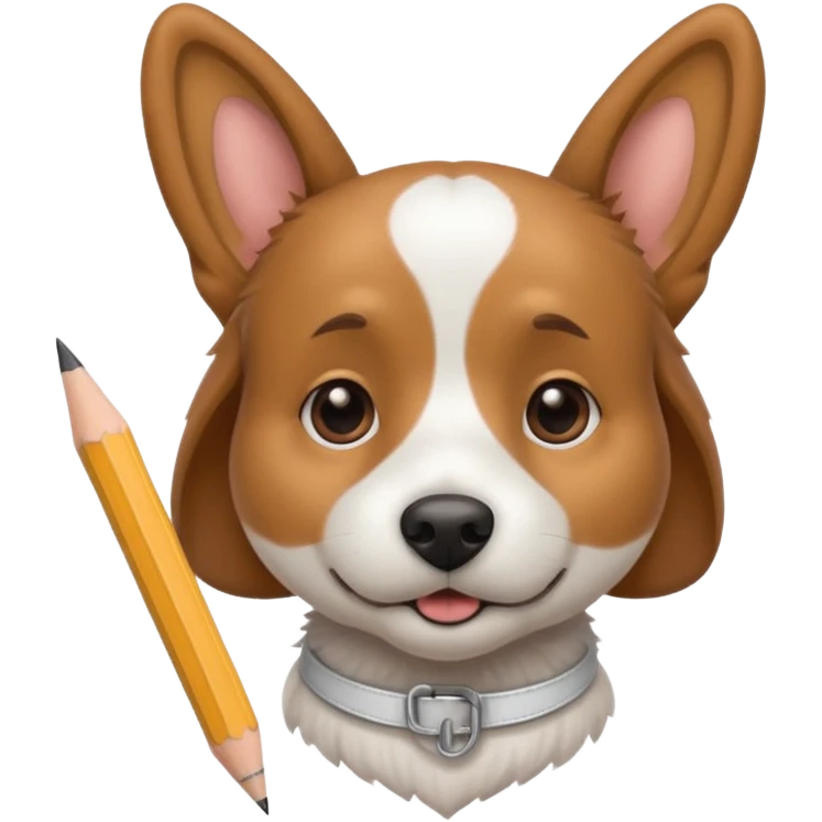 Dog and pencil emoji