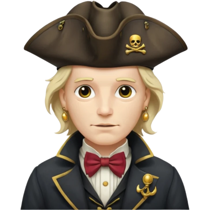Pirate captain with bow tie under coat emoji