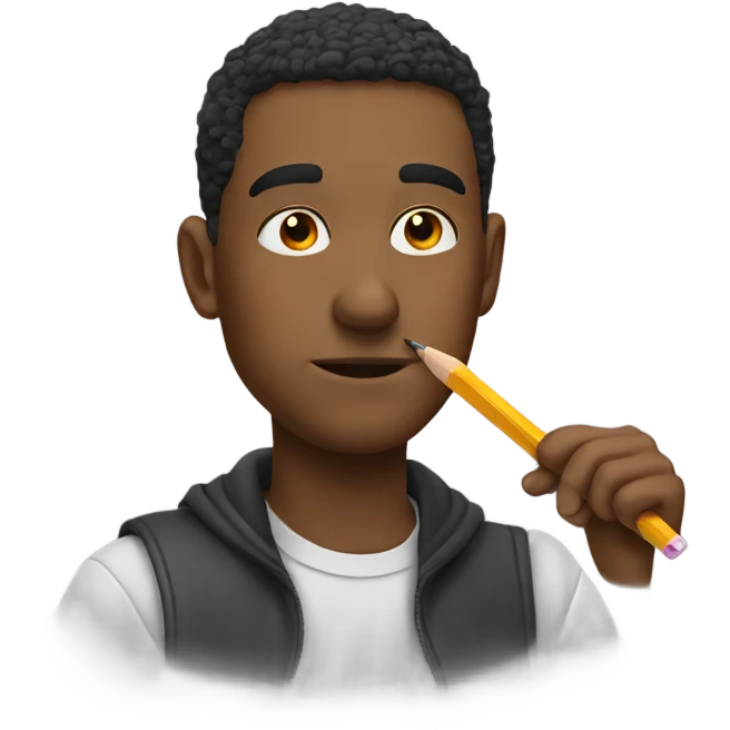 guy putting a pencil in his nostril emoji