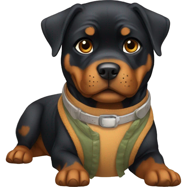 rottweiler wearing human clothes emoji