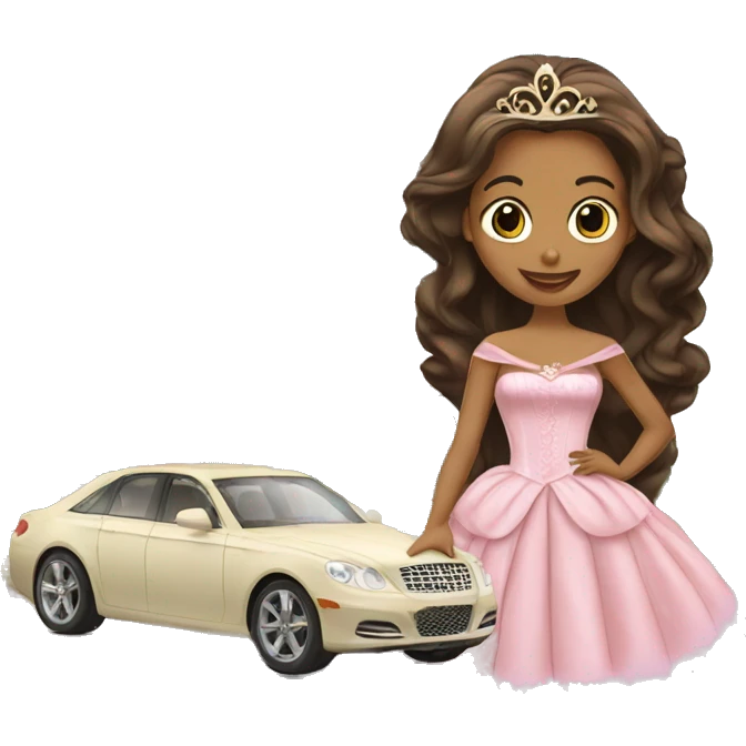  Princess and prince in palace with a benze car emoji