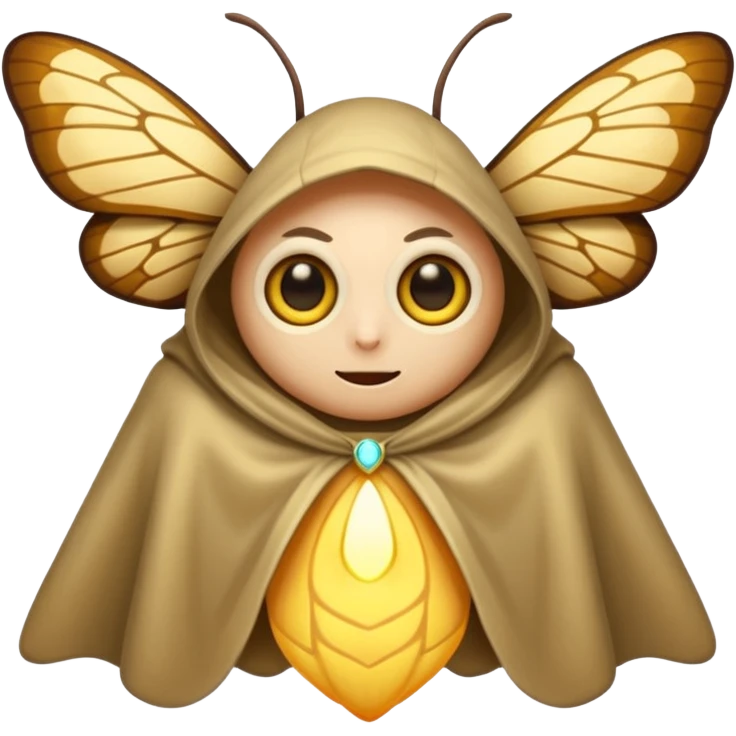 moth cloak character narrow eyes glow emoji