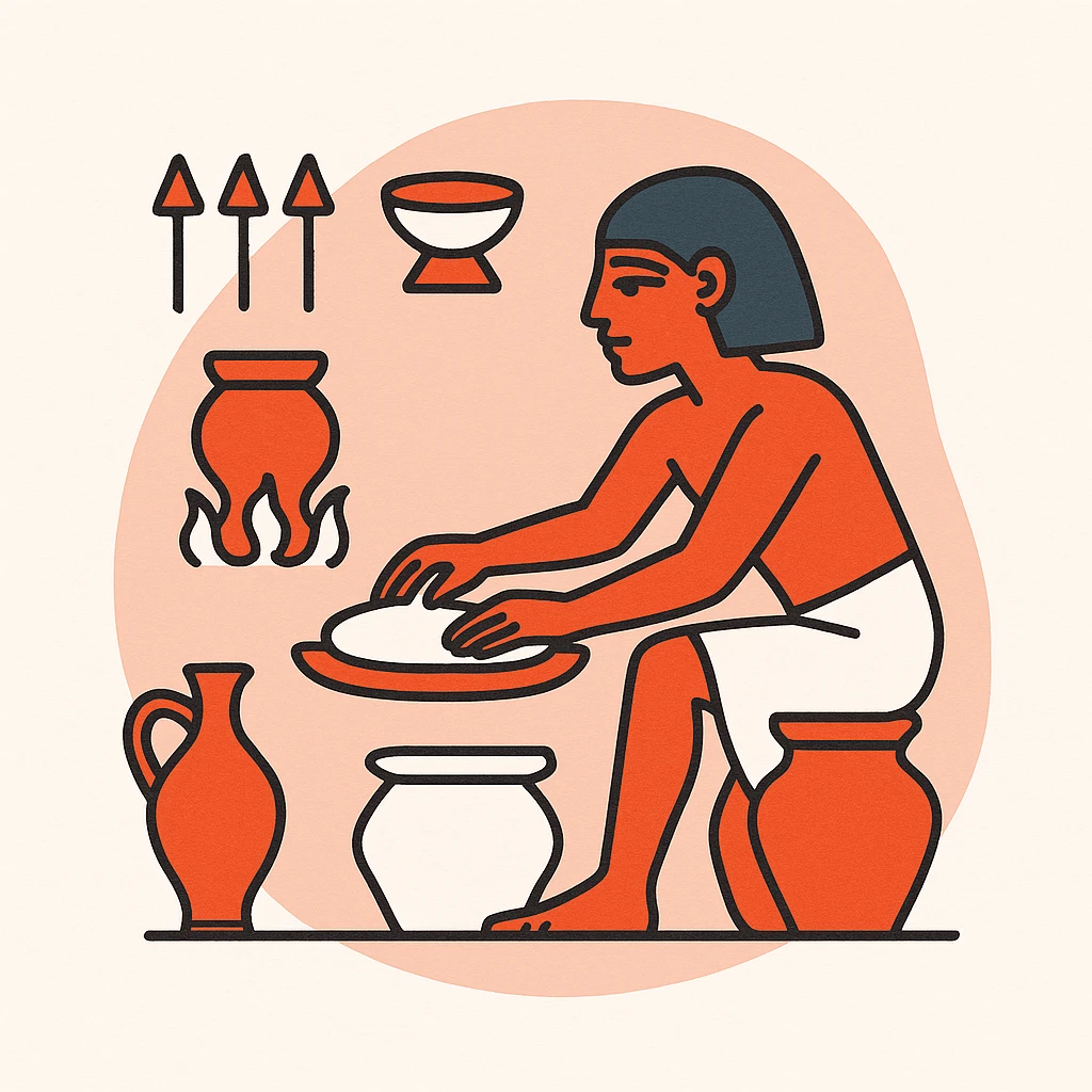 ancient Egyptian cooking scene in hieroglyphic style emoji