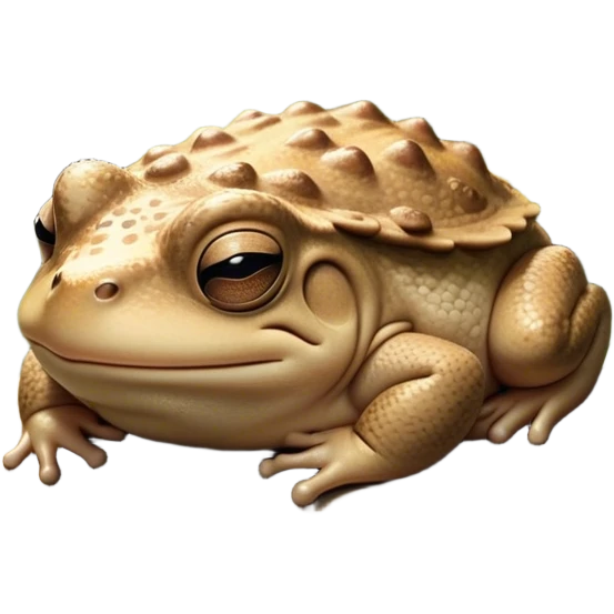 Meme-Worthy Cute Sleeping Toad Portrait Emoji, Head resting peacefully with a contented smile, showcasing a stout, textured body with softly closed eyes in serene, restful slumber, Simplified yet adorably endearing features, highly detailed, glowing with a soft, drowsy woodland light, high shine, relaxed and utterly lovable, stylized with an air of playful laziness, soft glowing outline, capturing the essence of a sleeping toad that feels destined to become the next viral icon of adorable rest! emoji