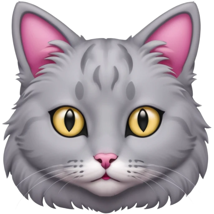 Grey cat with black eyes  emoji