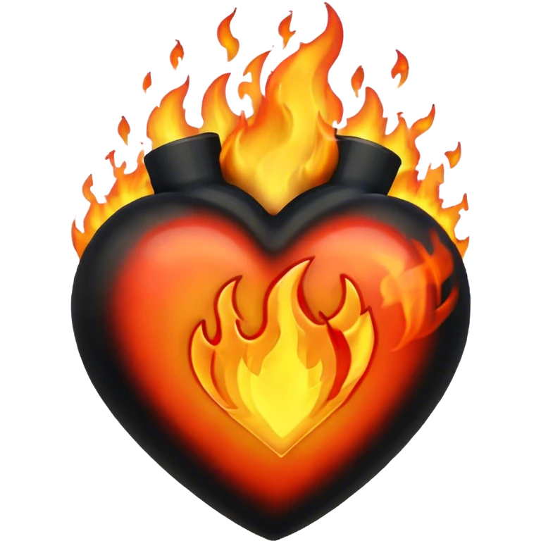 Black heart in flames  emoji