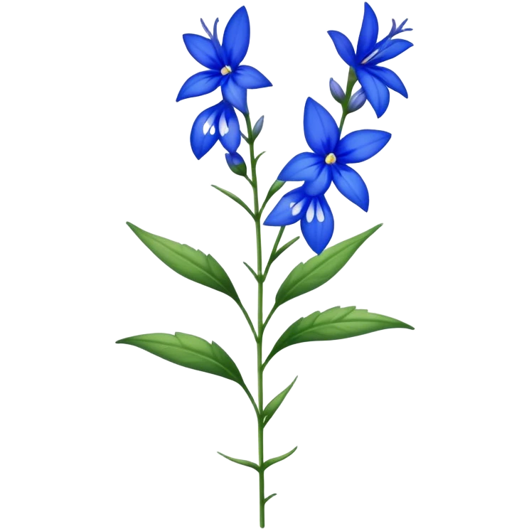 single Lobelia, straight stem emoji