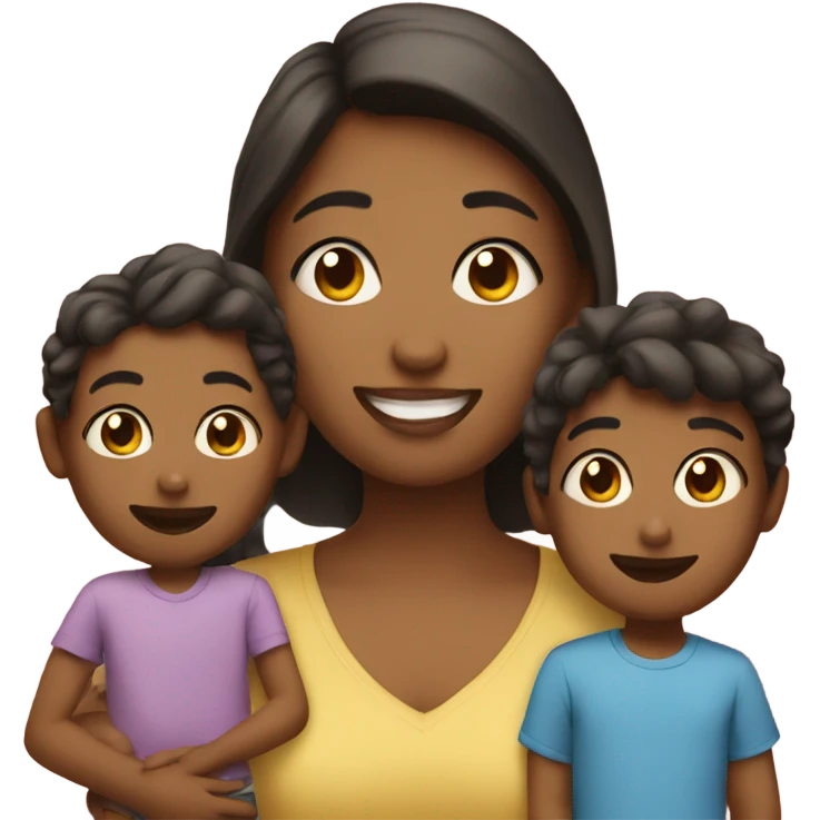 Mom with a son and daughter   emoji