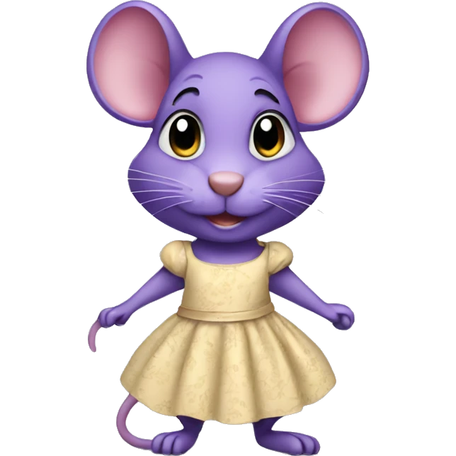 Purple rat with a dress emoji