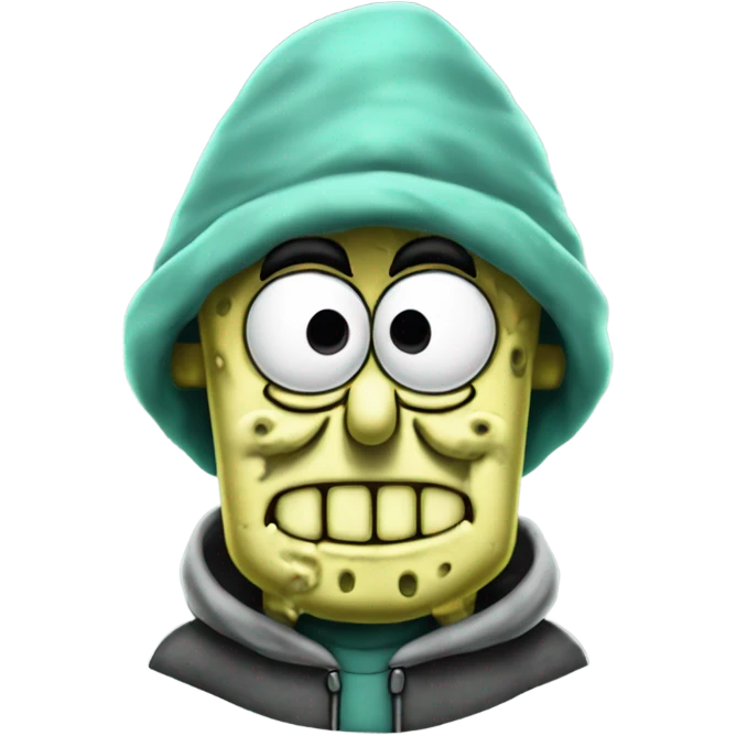 spongebob squidward with hoodie like graffity writer emoji
