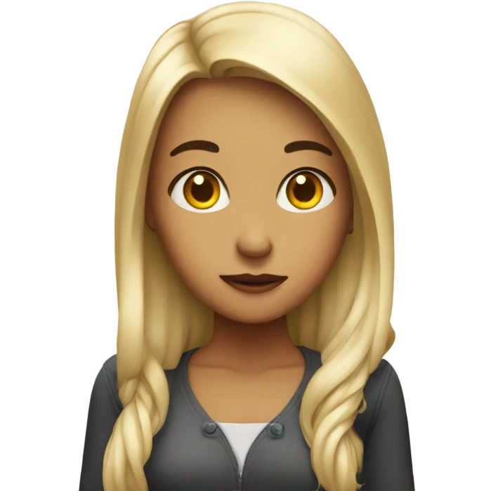 Girl giving a side eye to another person emoji