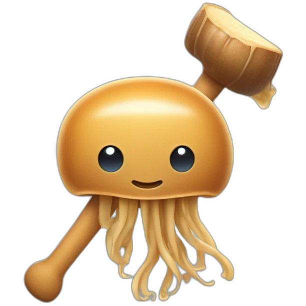 Peanut butter cute jellyfish holding axe emoji
