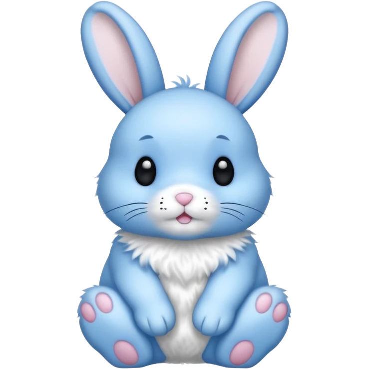 A blue bunny with black polka dots emoji