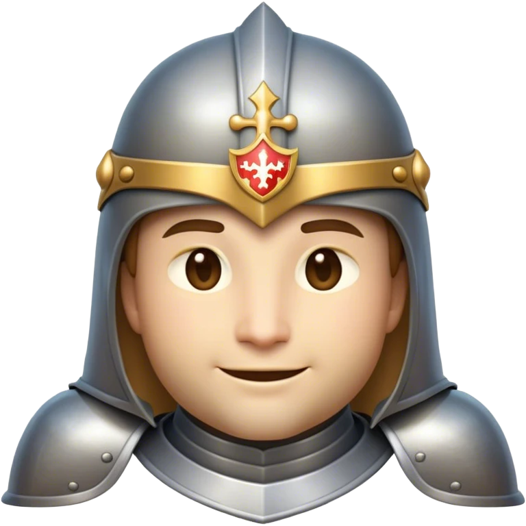 Clash of Clans aesthetic: Beautiful and Majestic Knight Portrait Emoji, Rendered in serene valor with a gentle, confident smile and regal bearing, showcasing a refined, elegantly armored form with polished heraldic accents and softly closed eyes in natural skin tone, Simplified yet exquisitely endearing features, highly detailed, glowing with a soft, majestic light, high shine, calm and heroic, stylized with an air of timeless chivalric grace, soft glowing outline, capturing the essence of a majestic knight whose noble spirit inspires epic quests! emoji