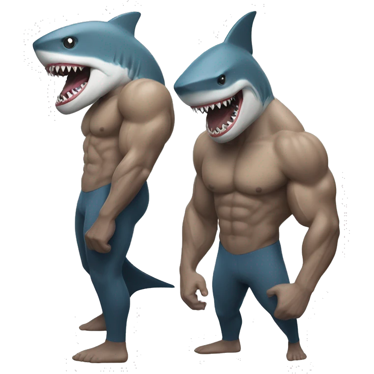 Muscular shark man emoji