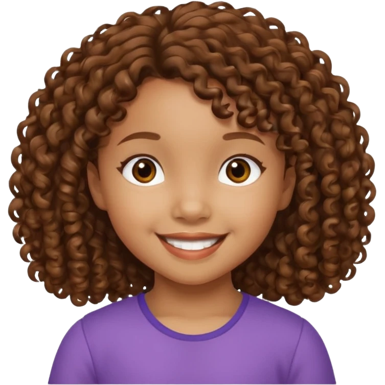 5 year old blasian girl with brown curly hair emoji