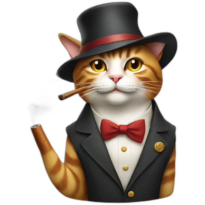 cat with a hat smoking a cigar emoji