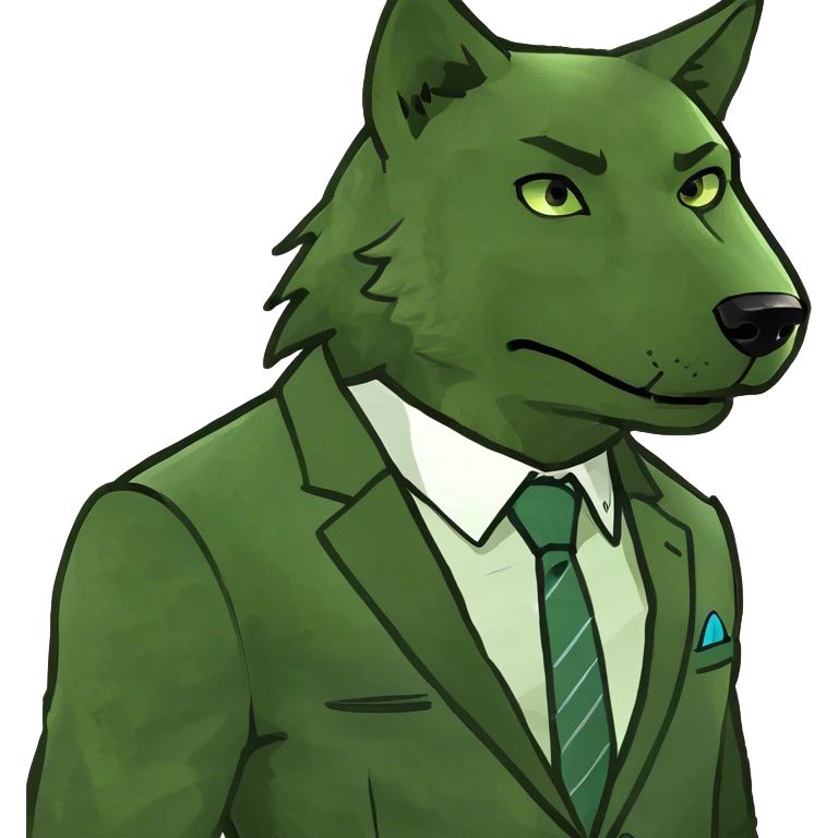 A wolf wearing a suit  emoji