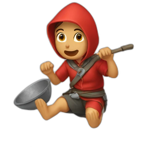 Caperucita roja saltando un charco emoji