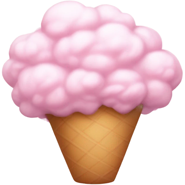 A pink cotton candy cloud emoji