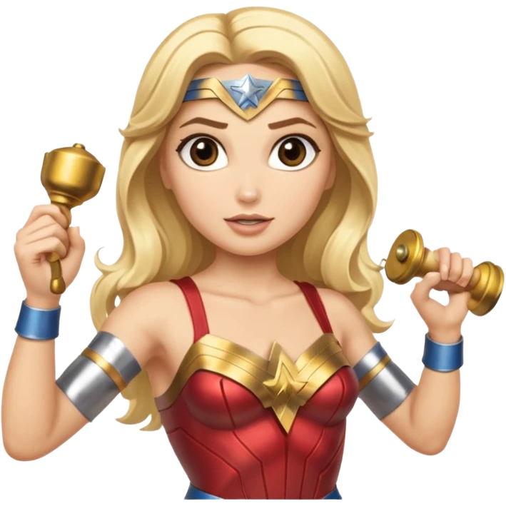 Blonde Wonder Woman hand bells emoji