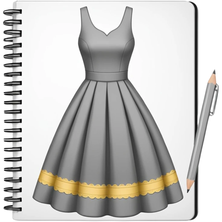 fashion skecth on sketch book, with pencil emoji