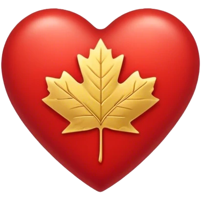 Heart with a maple leaf in the middle  emoji