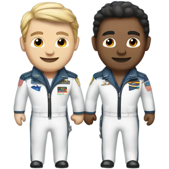 Two white male gay pilots holding hands in cockpit emoji