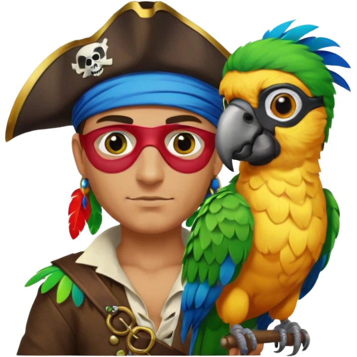 pirate and parrot emoji