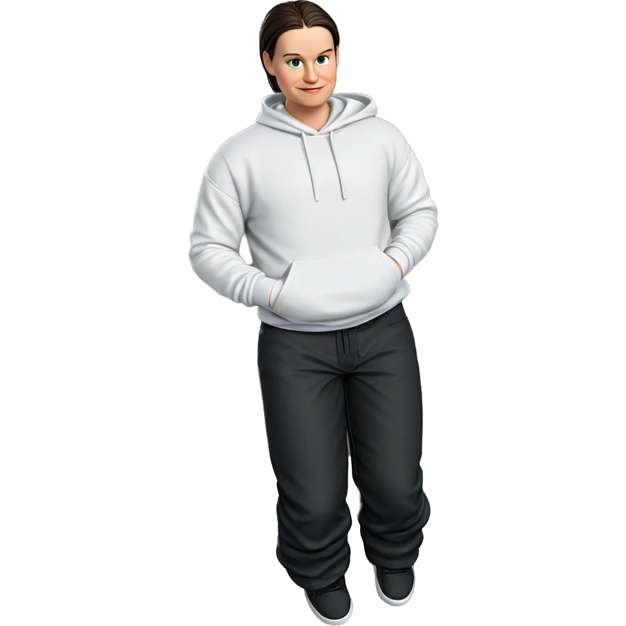 stylish male in white hoodie emoji