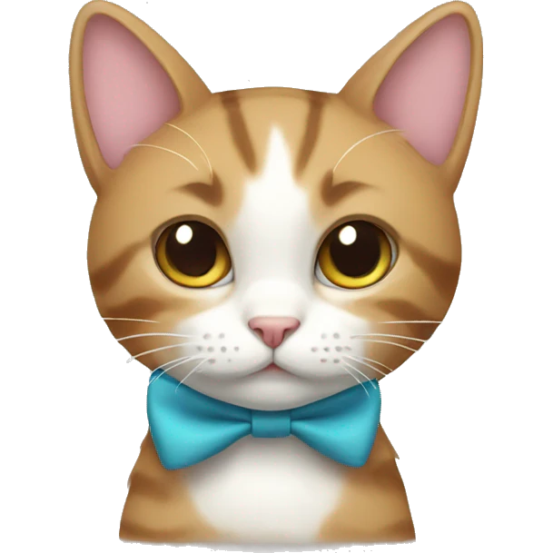 Cat wearing a bow emoji