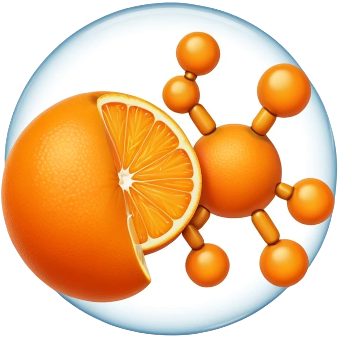 orange with vitamin C molecule emoji