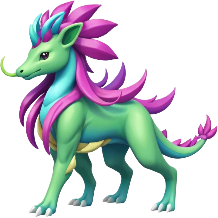 Suicune-Meganium-fusion (full body) emoji