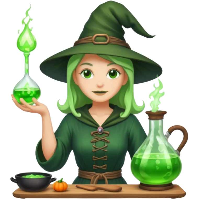 green witch cooking potion emoji