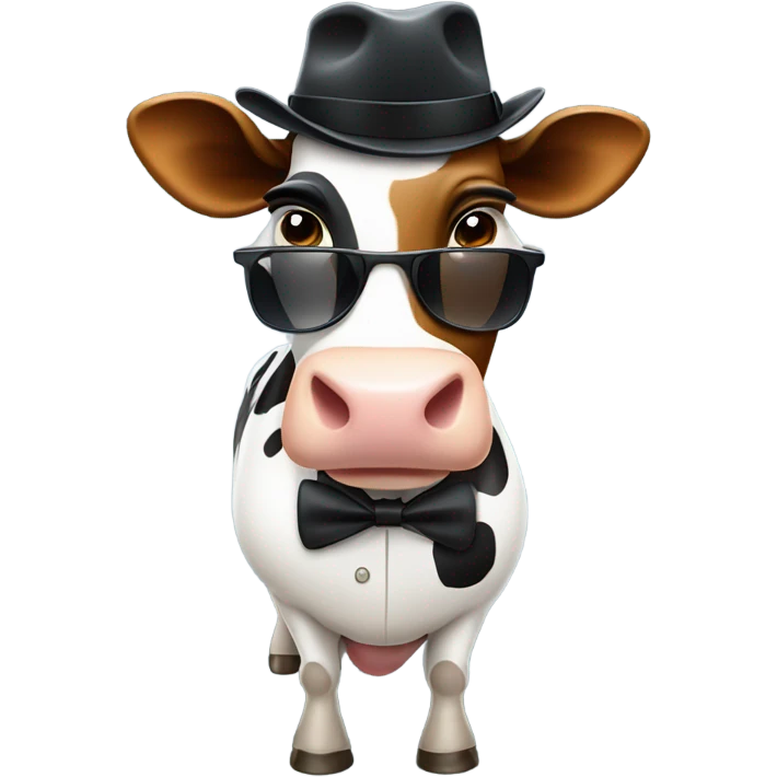 cow secret agent fedora emoji