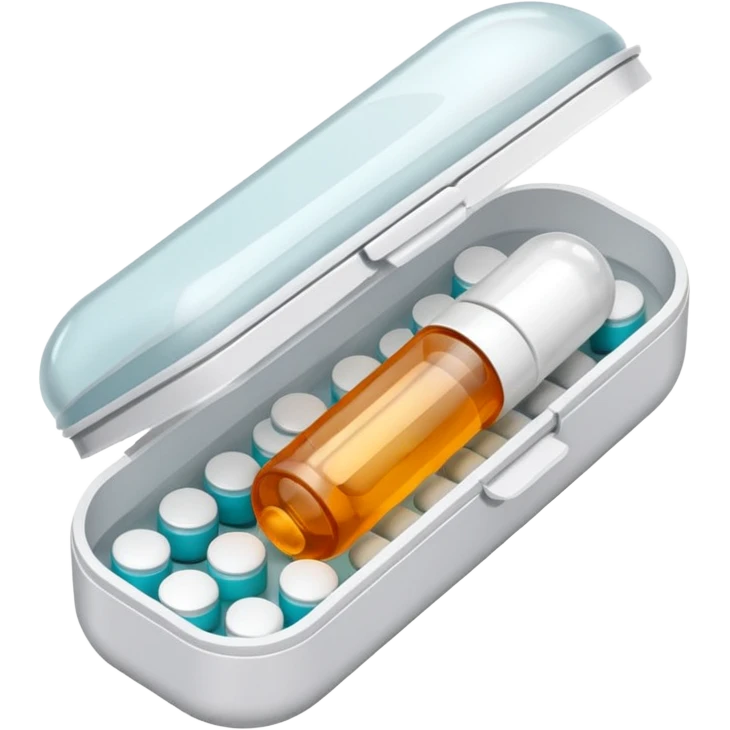 medicine capsule in case in nutral colors emoji