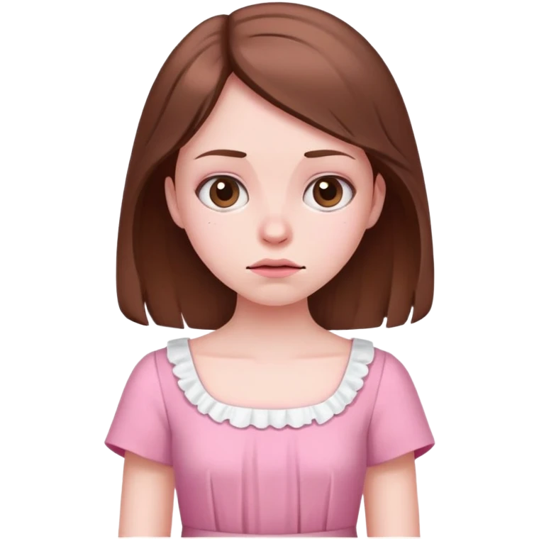 Sick girl dressed in pink with brown hair emoji