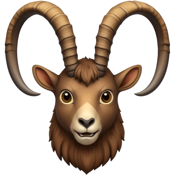 alpine ibex face with straight horns emoji