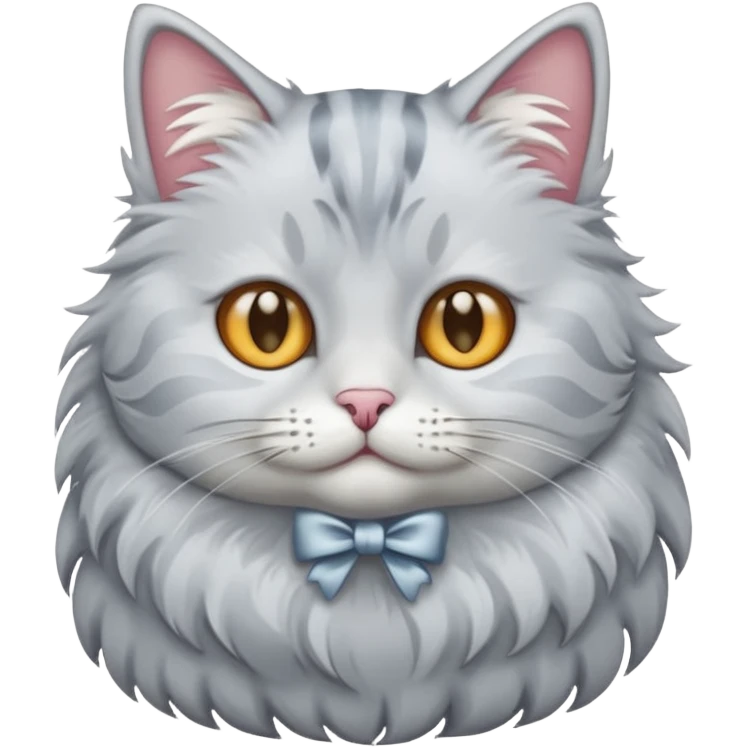 Cat with silver shaded coloring emoji