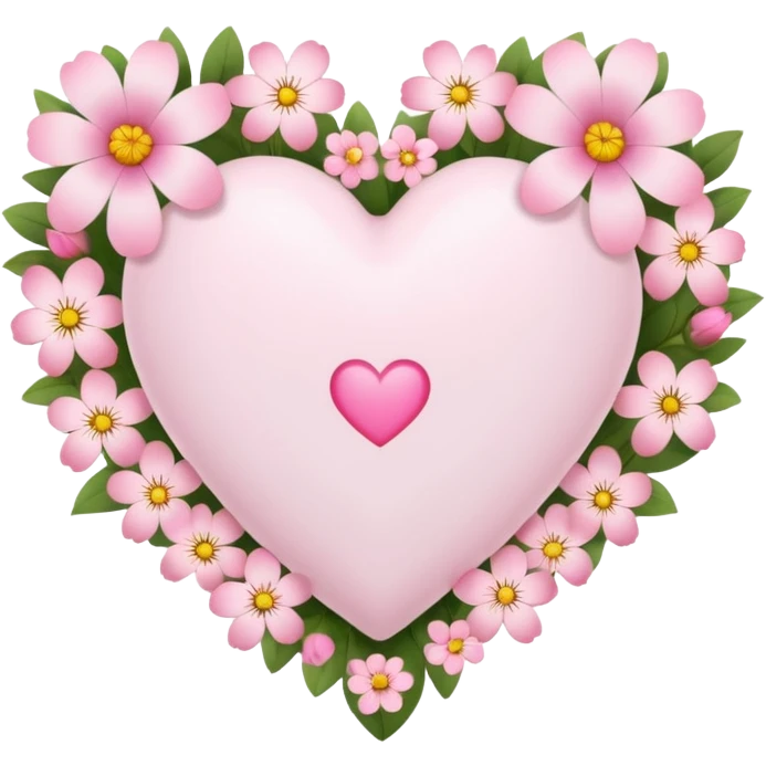 Emoji white heart with pink flowers emoji