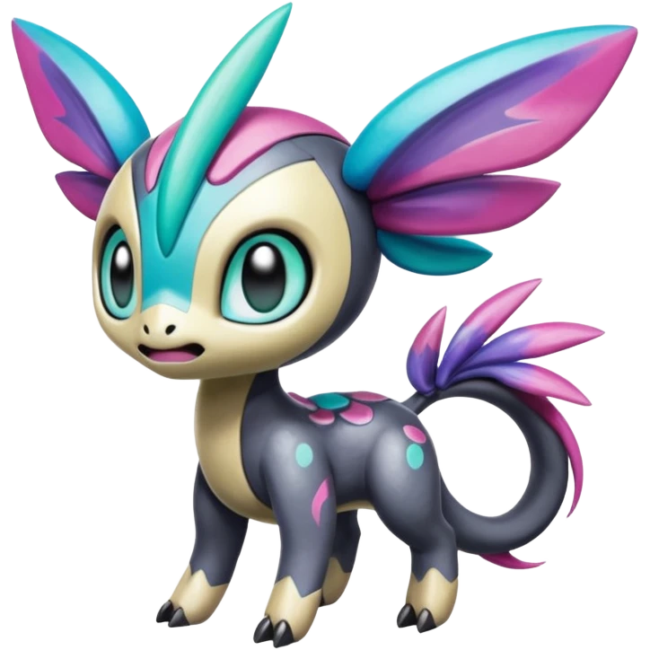 Colorful Shiny Edgy Cool Badass Painted Splashed Exotic Meloetta-Palkia-Stitch-Fakémon-creature-hybrid emoji