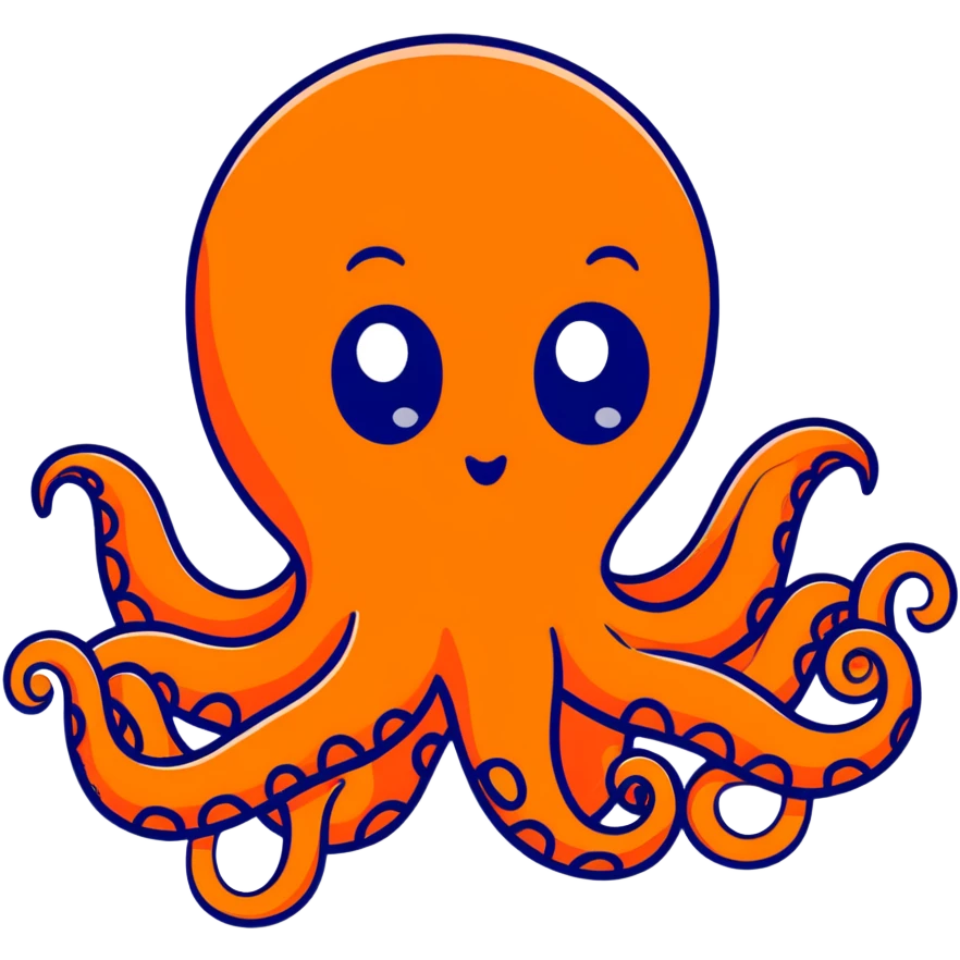 playful blue octopus with big eyes emoji