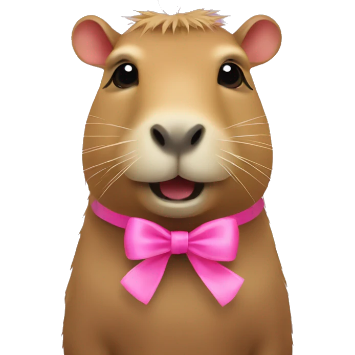 capybara with a pink bow emoji