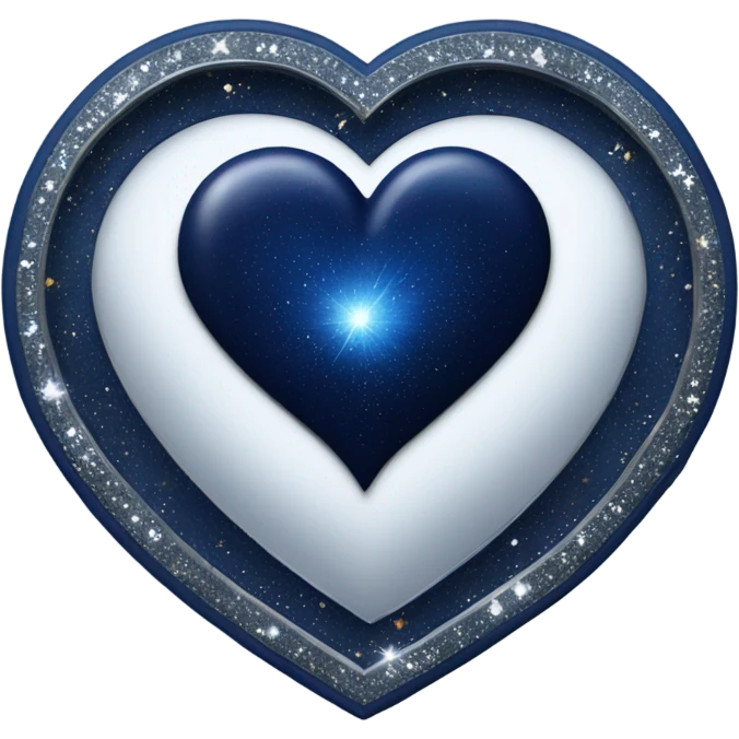 Midnight blue silver space heart  emoji