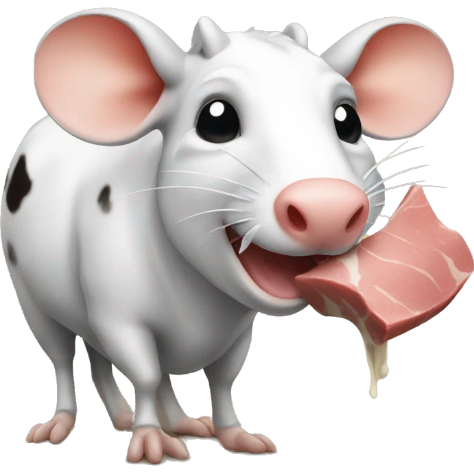 A rat eating cow emoji